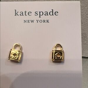 Kate Spade Gold Lock Earrings
